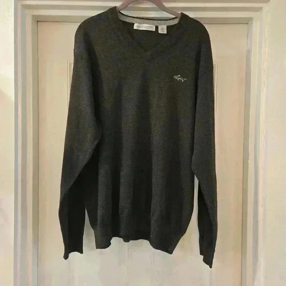 Greg Norman Men's Sweater 100% Cotton XL Grey